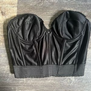 Carnival satin Black Bustier corset